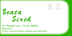 beata sirch business card